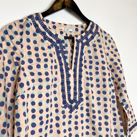 Boden Tunic Embroidered Top Polka Dot Printed - Picture 3 of 7